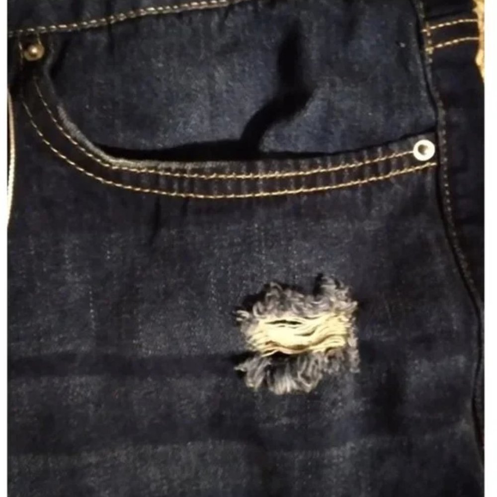 Sexy Mid Rise Ripped Distressed Raw Hem Better Butt Denim Jean Shorts Sz 20 - Picture 5 of 8